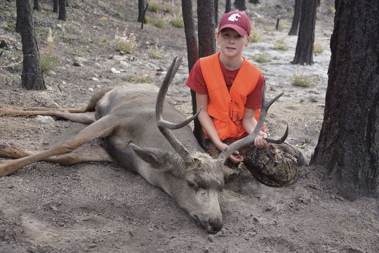 Ryan Brooks shot this good mule deer buck just after a forest fire burned up the area two months earlier.